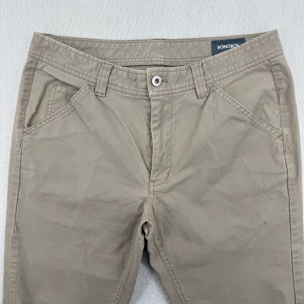 Bonobos Slim Fit Chino Pants Mens 32x32 Khaki Tan Stretch Cotton Twill Casual